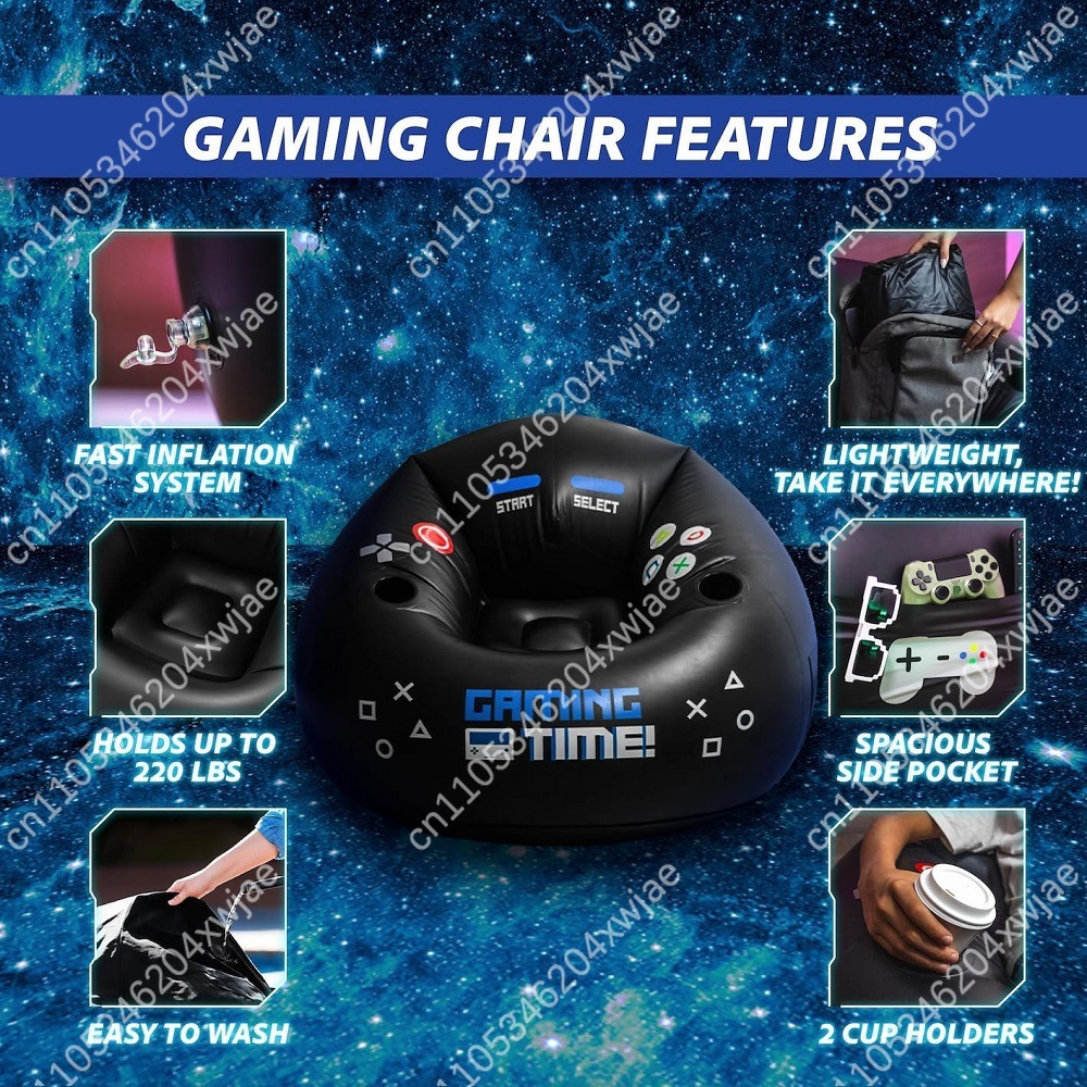 Home Office Sofa - Inflatable Gaming Chair with Cup Holder