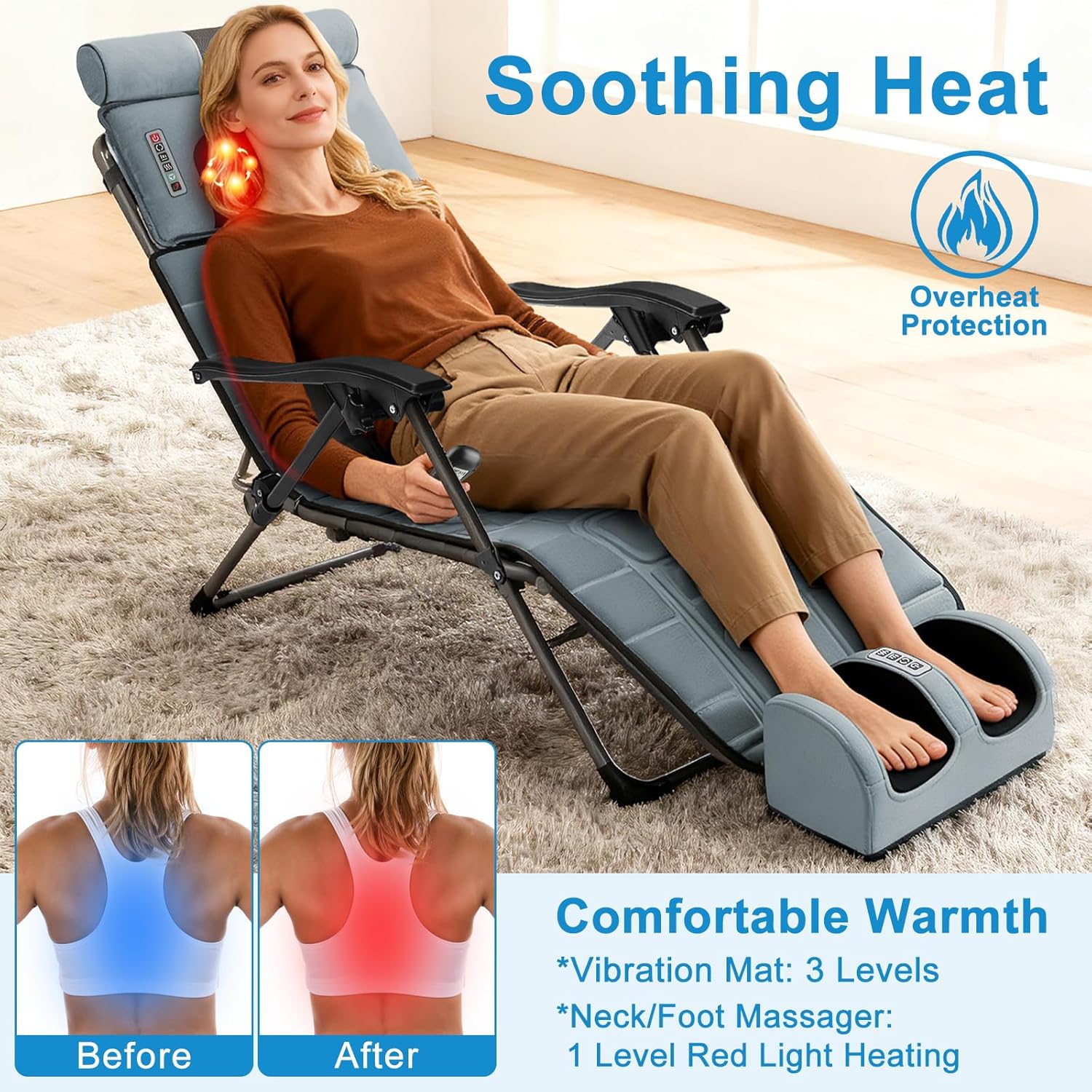 Home Office Sofa - Multifunctional Full Body Heated Massage Mat