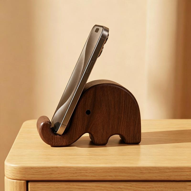 Home Office Design - Simple Solid Wood Black Walnut Phone