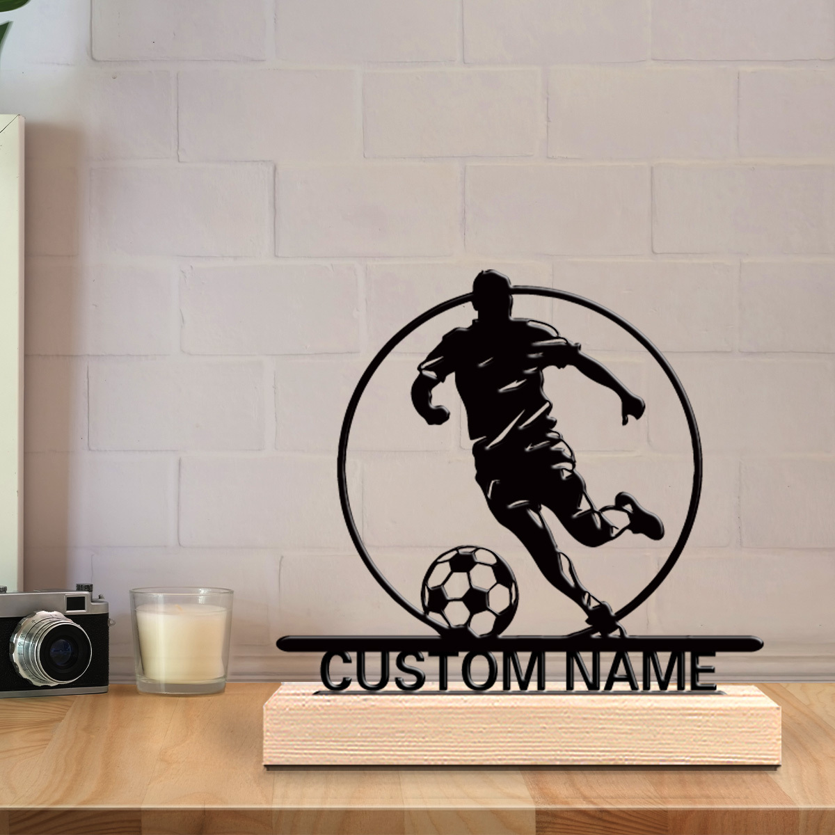 Custom Soccer Player Metal Sta - Home Office Design recension och pris