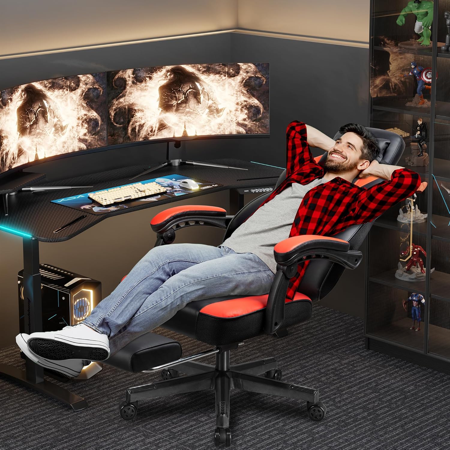Gaming Chair with Footrest, Ma - Home Office Ergonomics recension och pris