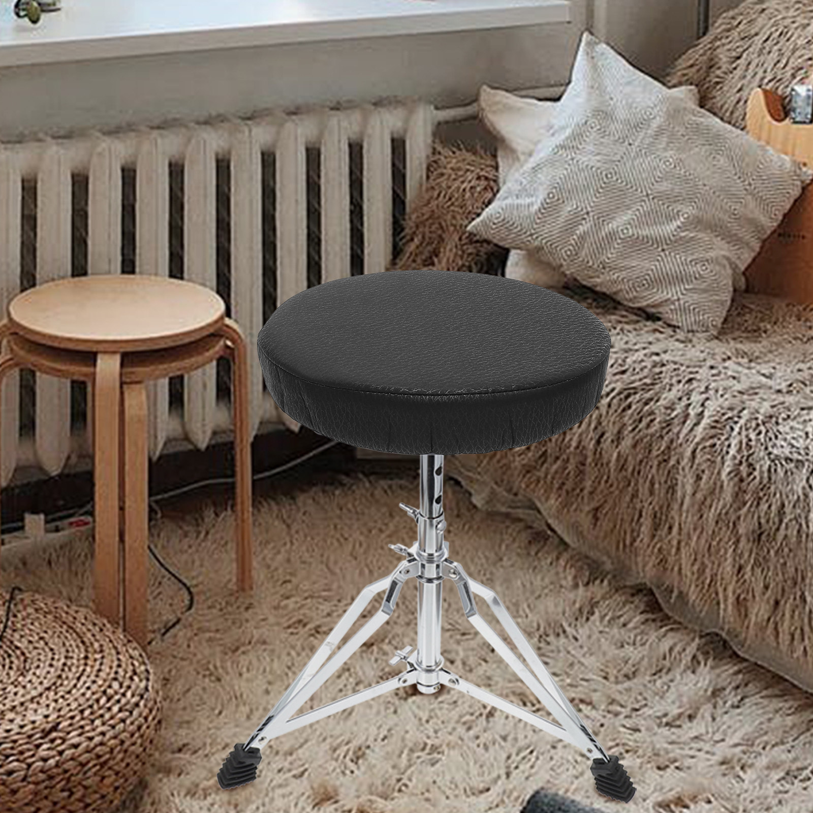 Super Round Stool Cover Black  - Home Office Sofa recension och pris
